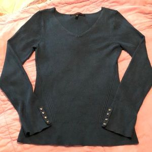 WHBM V-Neck Teal Sweater